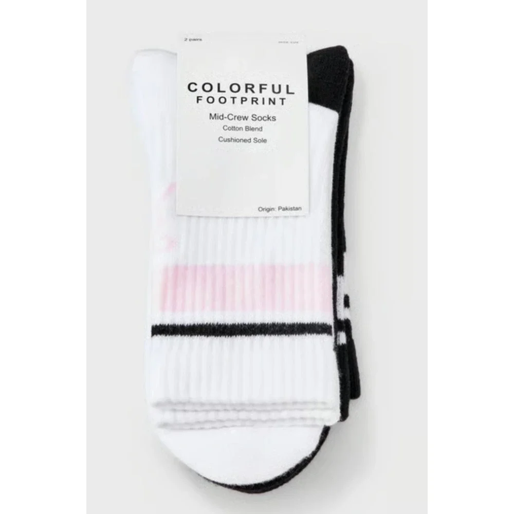 Women Bow Pattern Casual Socks, Mid Calf Socks Pair of white or Black